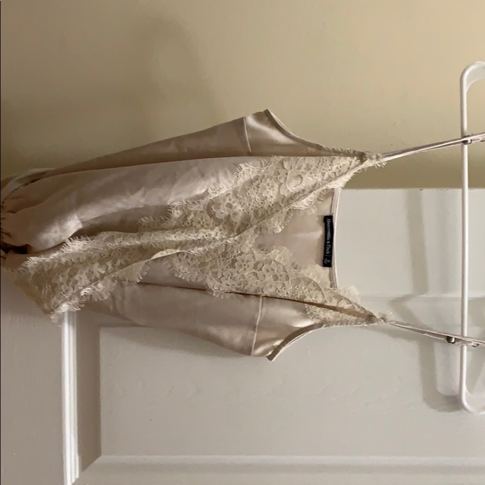 Beige satin bodysuit
